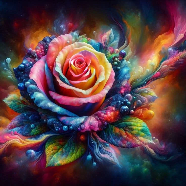 5D Diamond Painting - Bunte Blumen