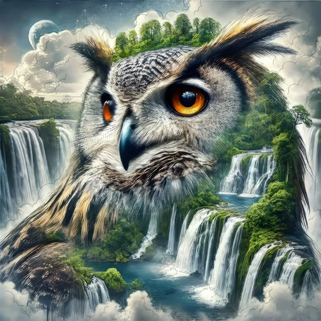 5D Diamond Painting - Abstrakte Eule