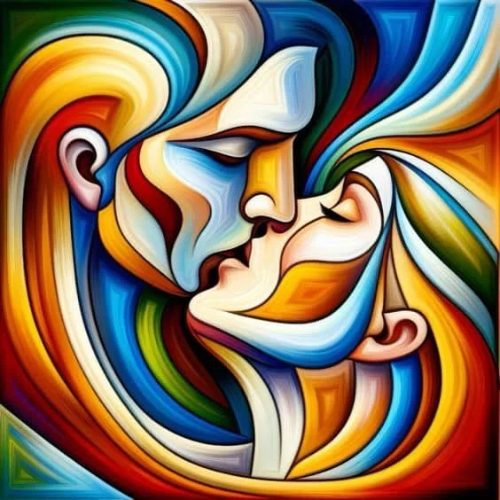 5D Diamond Painting - Abstraktes Paar