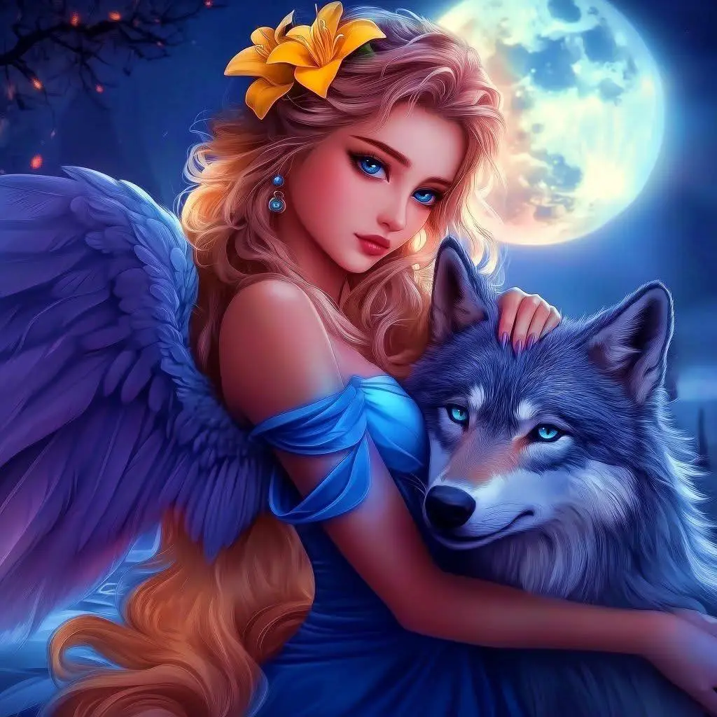 5D Diamond Painting - Die Schöne Und Der Wolf