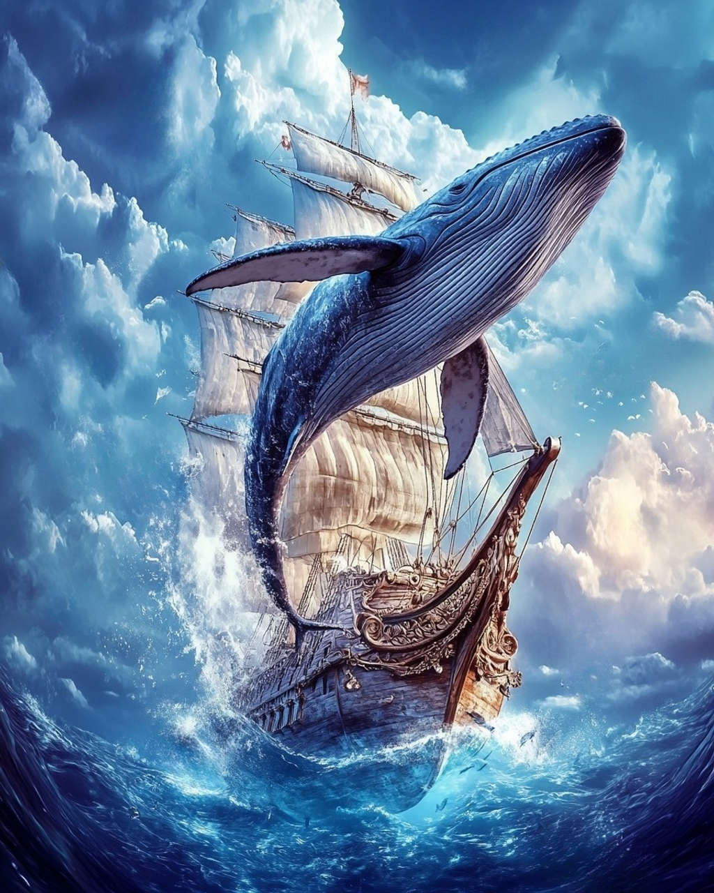 5D Diamond Painting - Haie und Segelboote