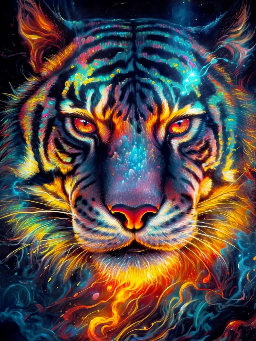 5D Diamond Painting - Der Glänzende Tiger