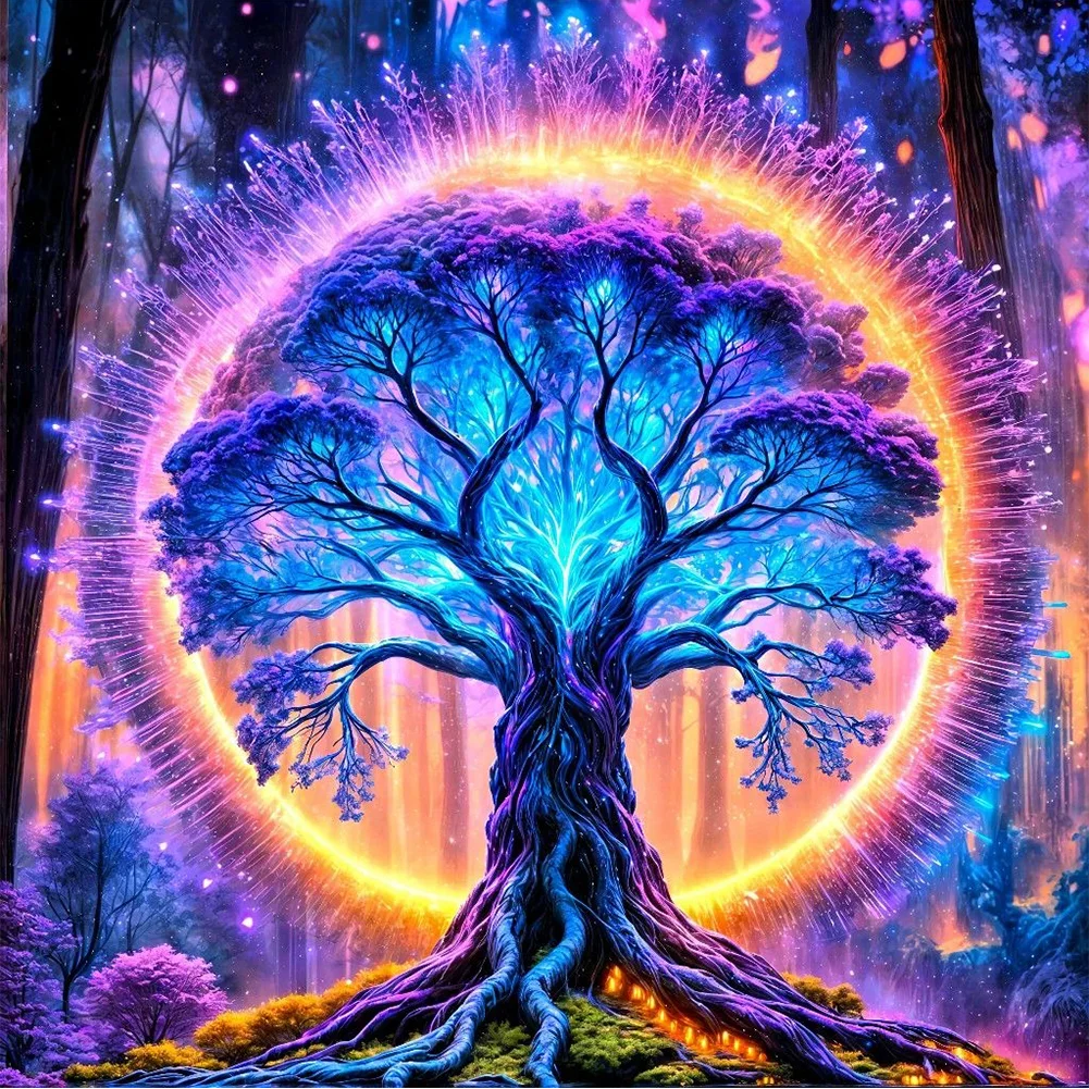5D Diamond Painting - Abstrakter Baum
