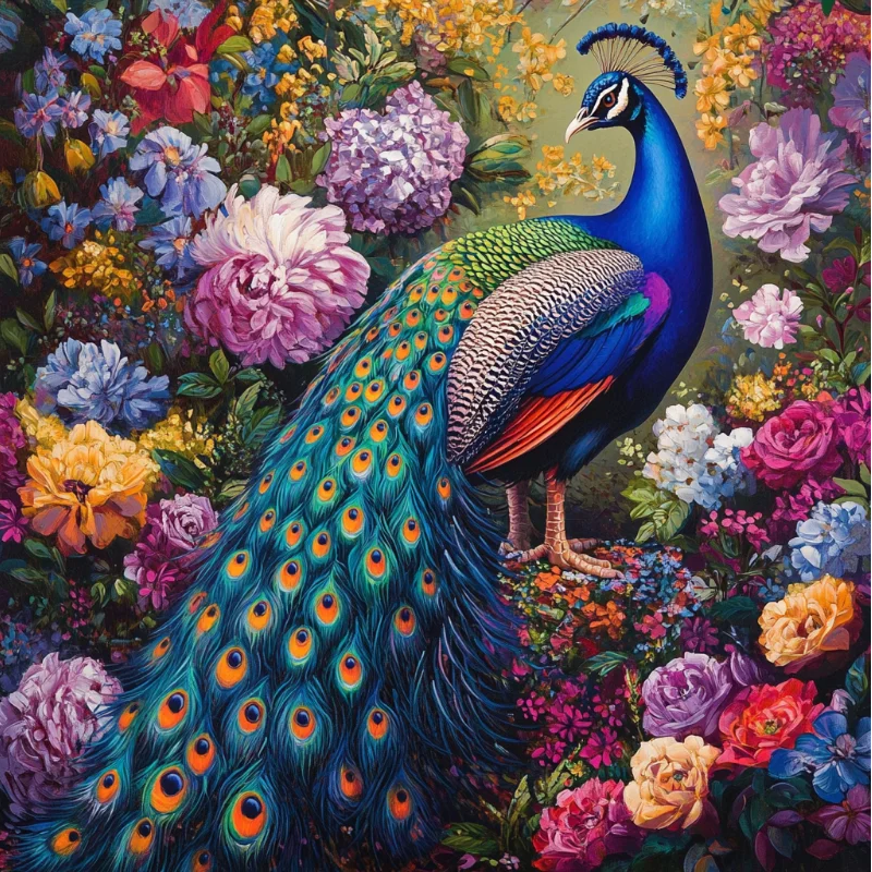 5D Diamond Painting - Schöner Pfau