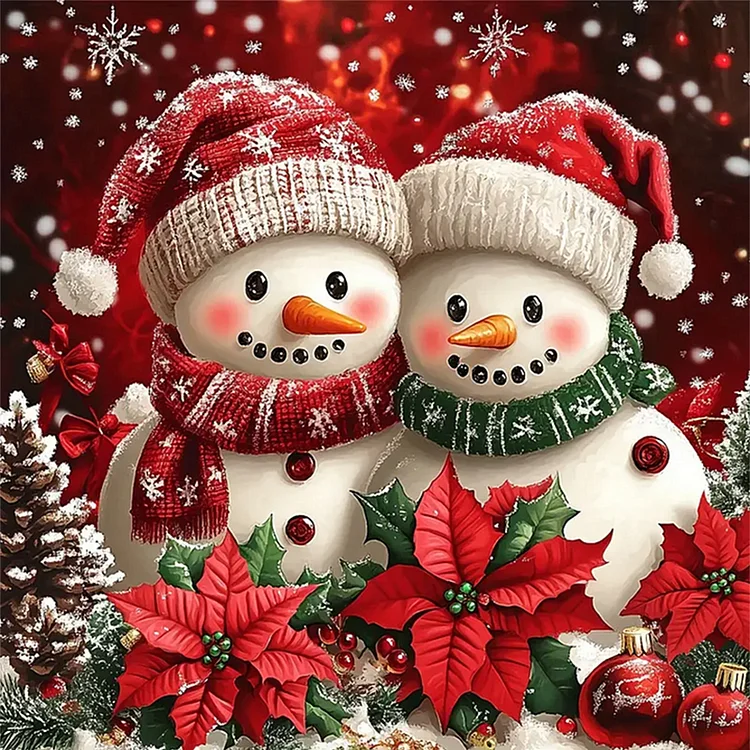 5D Diamond Painting - Weihnachts Schneemann