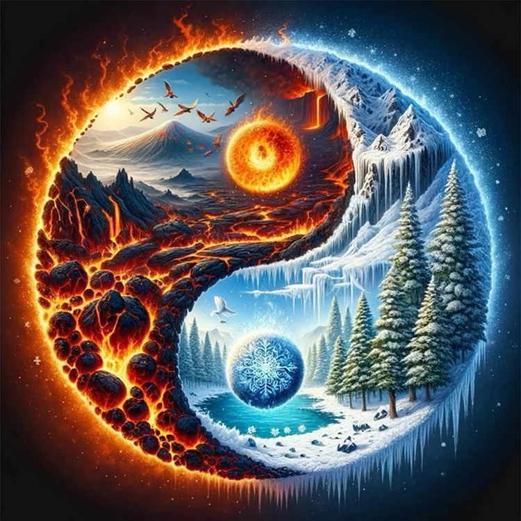 5D Diamond Painting - Abstrakte Landschaft