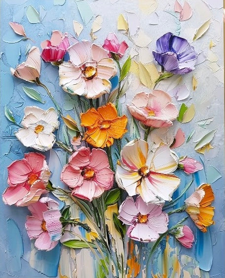 Malen nach Zahlen - 3D Stil Blumen