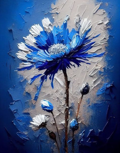 Malen nach Zahlen - Blaue Blume