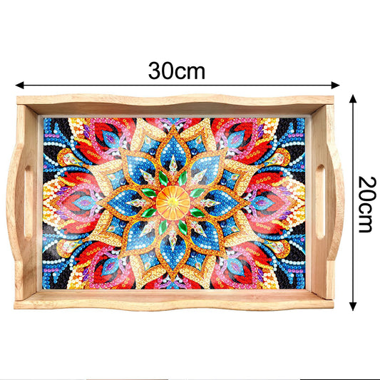 DIY Diamond Painting Holztablett für Lebensmittel|Mandala