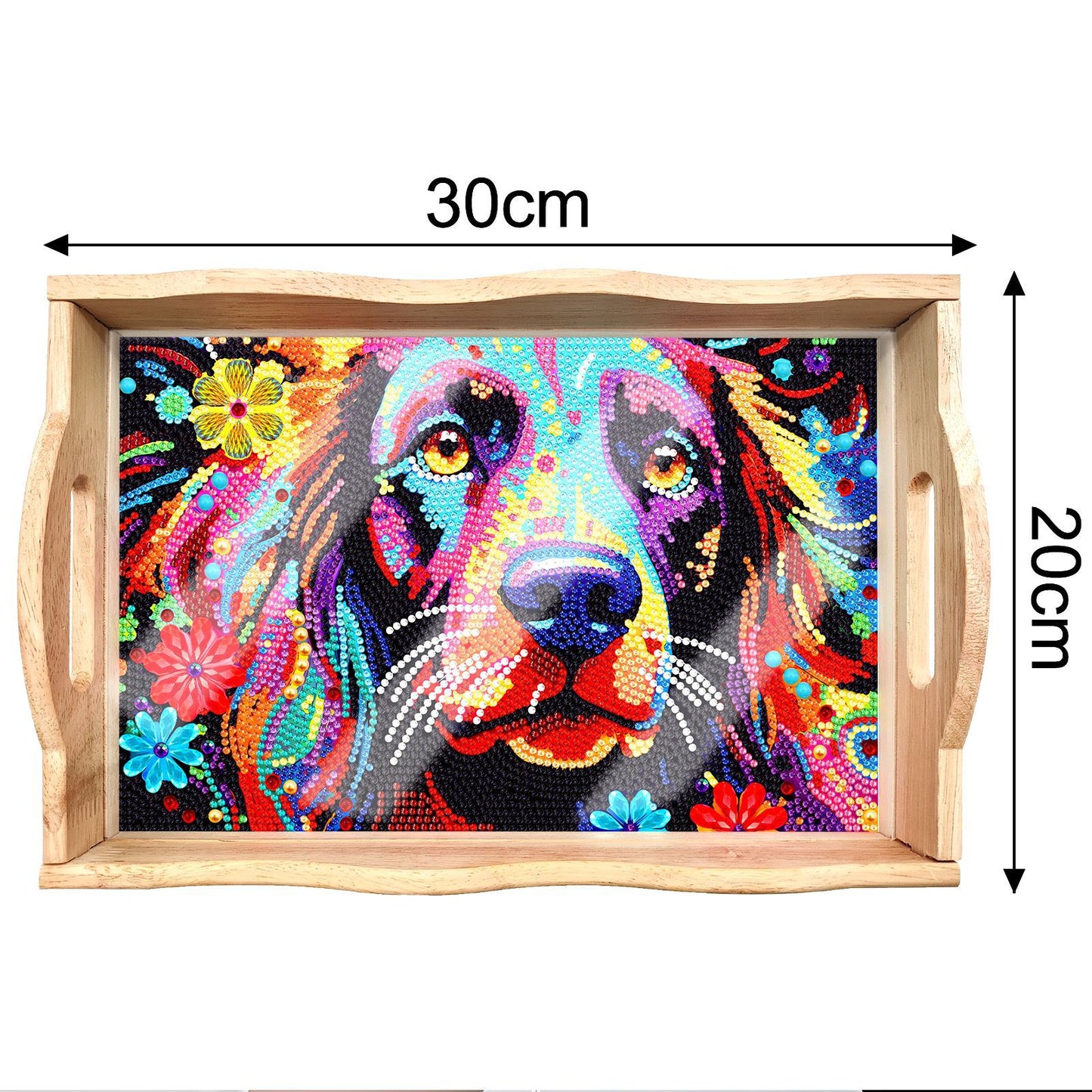 DIY Diamond Painting Holztablett für Lebensmittel|Pop Art Hund