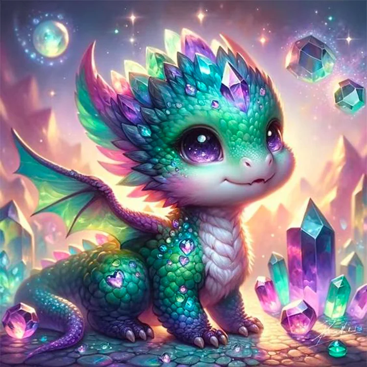 5D Diamond Painting - Junger Drache