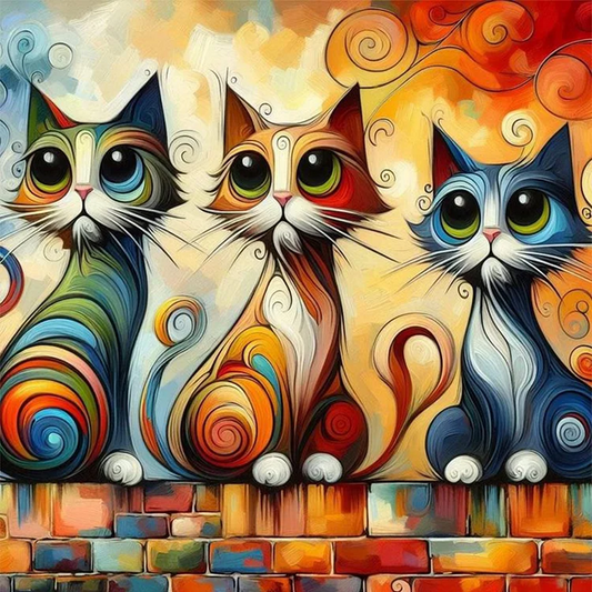 5D Diamond Painting - Abstrakte Katze