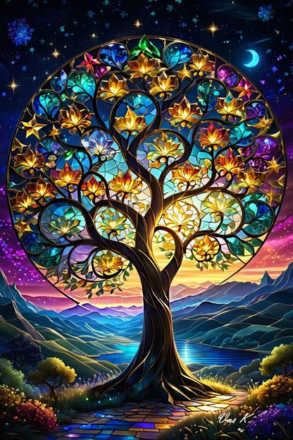 5D Diamond Painting - Sternenbaum