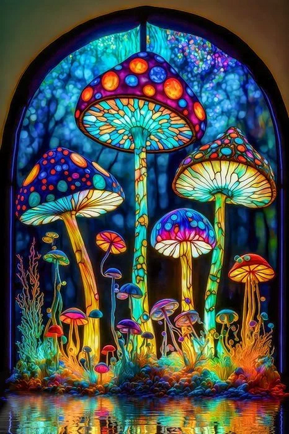 5D Diamond Painting - Abstrakter Pilz