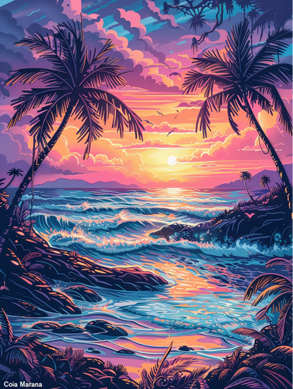 5D Diamond Painting - Landschaft am Meer