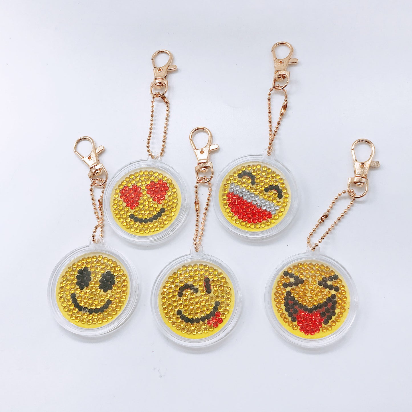 5pcs DIY Diamond Painting Schlüsselanhänger - süßes Emoticon