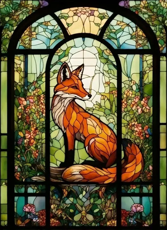 5D Diamond Painting - Glasmalerei Stil Fuchs