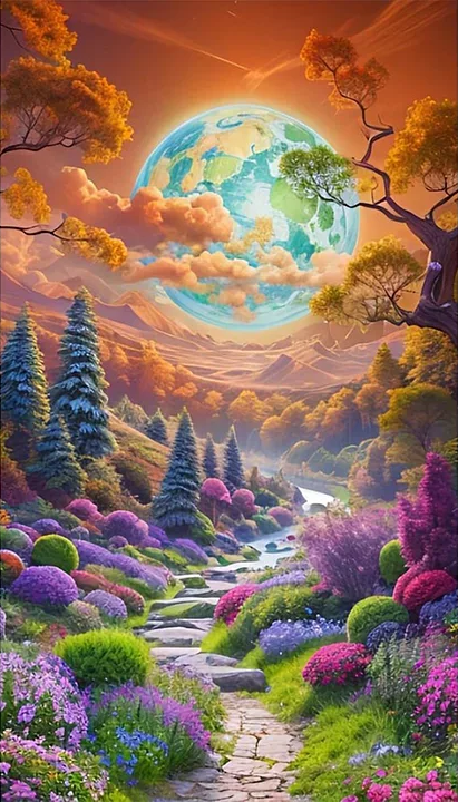 5D Diamond Painting - Fantasievolle Landschaft