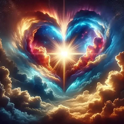 5D Diamond Painting - Abstraktes Herz Himmel