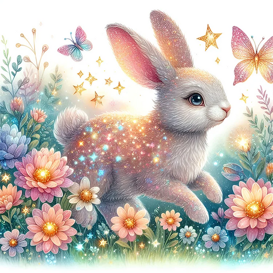 5D Diamond Painting - Kaninchen im Busch