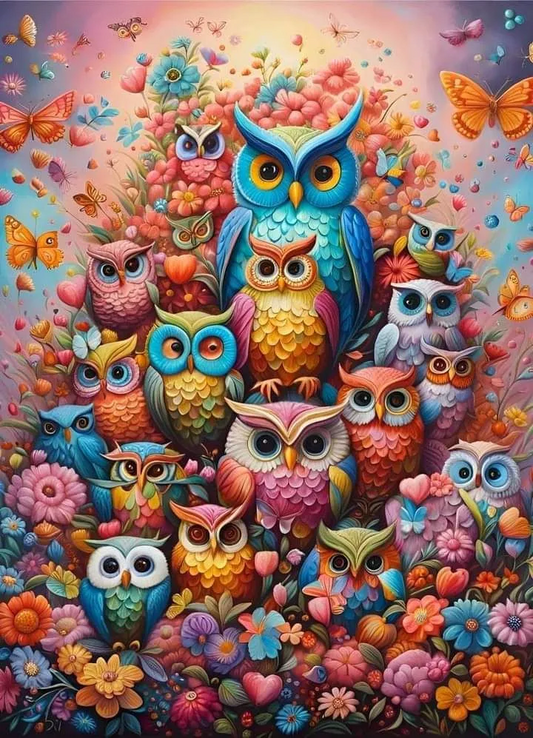 5D Diamond Painting - Eulen