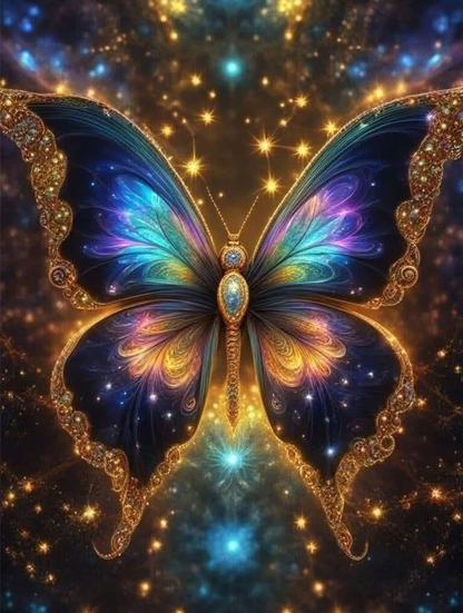 5D Diamond Painting - Glänzender Schmetterling