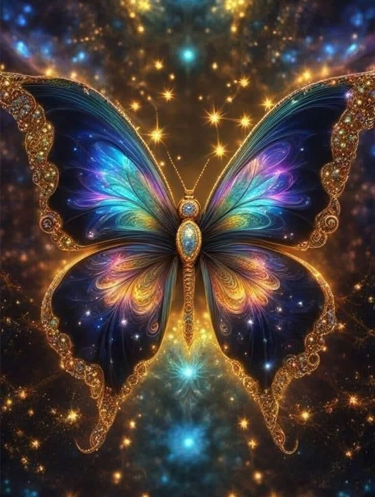 5D Diamond Painting - Glänzender Schmetterling