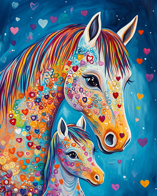5D Diamond Painting - Abstraktes Pferd