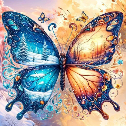 5D Diamond Painting - Abstrakter Schmetterling