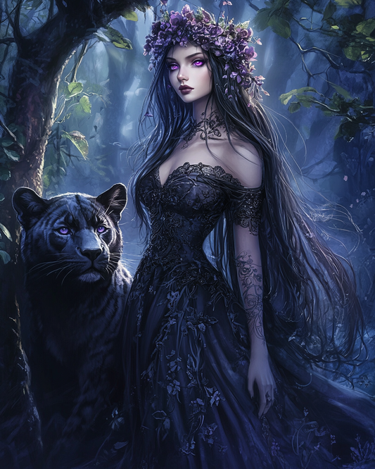 5D Diamond Painting - Die Schöne und der Tiger