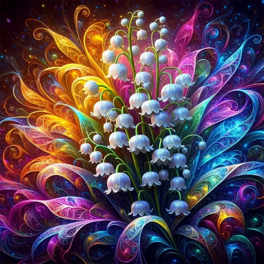 5D Diamond Painting - Abstrakte Blume