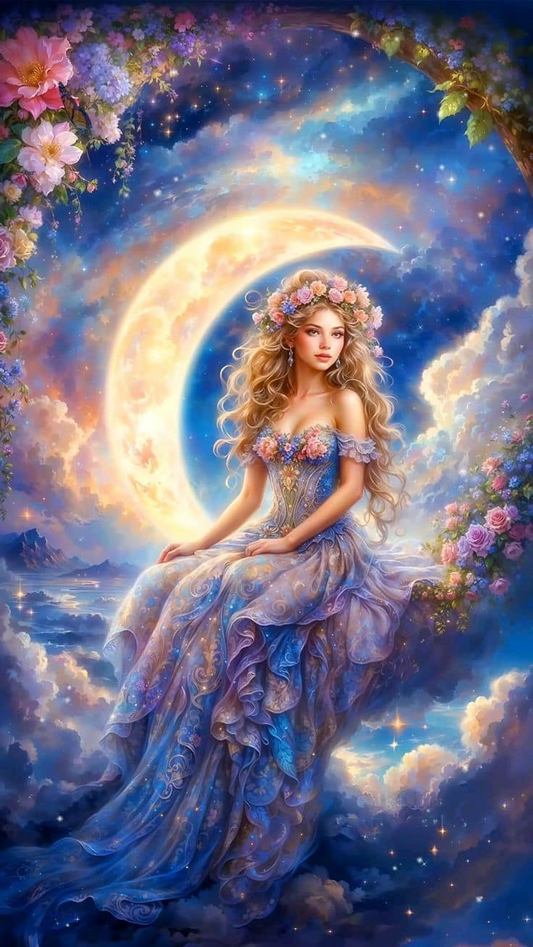 5D Diamond Painting - Mondgöttin