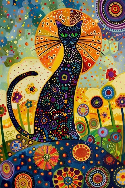 5D Diamond Painting - Abstrakte Katze