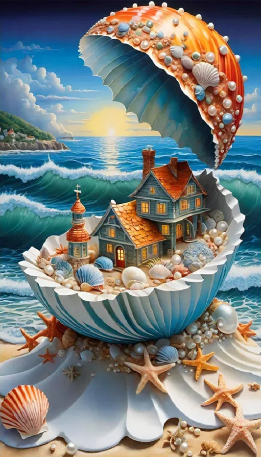 5D Diamond Painting - Das Haus im Rohbau