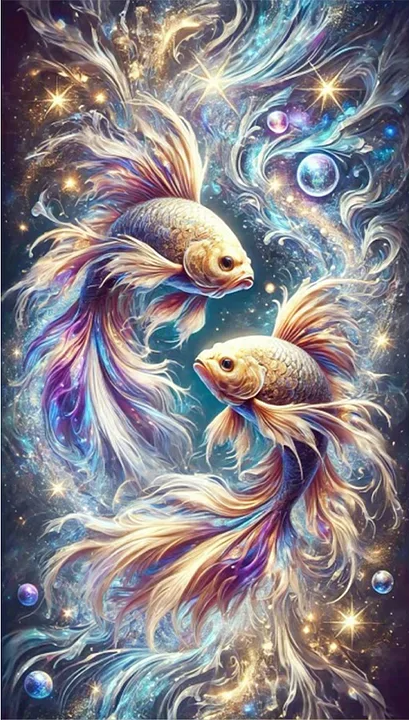 5D Diamond Painting - Zwei Goldfische