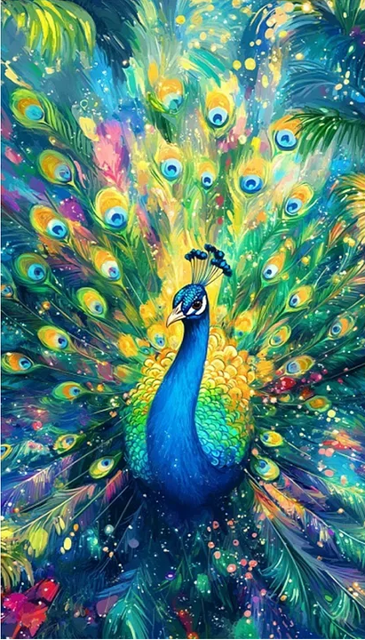 5D Diamond Painting - Schöner Pfau