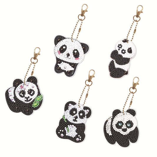 5pcs DIY Diamond Painting Schlüsselanhänger - Panda