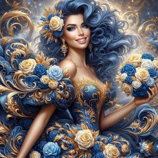 5D Diamond Painting - Blumenmädchen