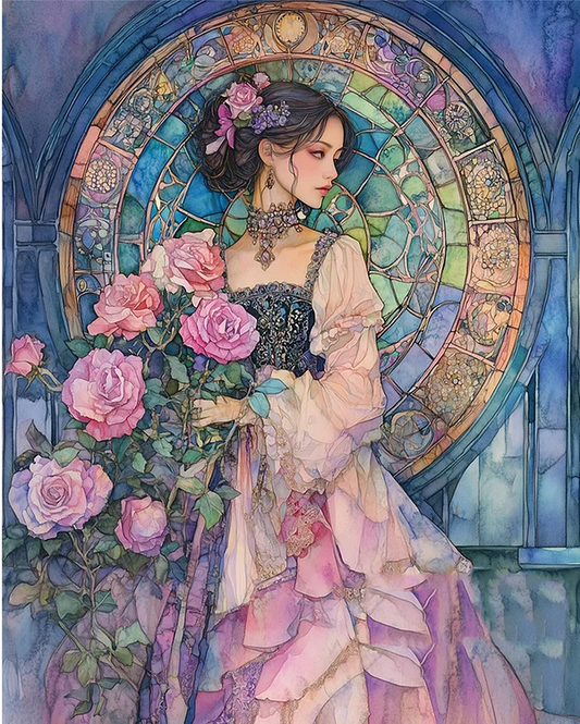 5D Diamond Painting - Blumenmädchen