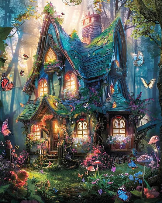 5D Diamond Painting - Fantasy Forest Chalet
