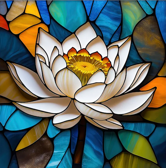 5D Diamond Painting - weiße Blume