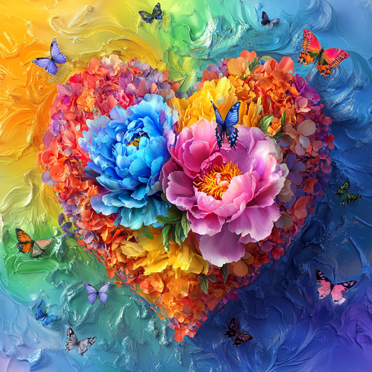 5D Diamond Painting - Bunte Herzen