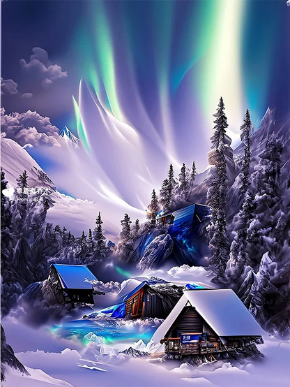 5D Diamond Painting - Schnee Aurora