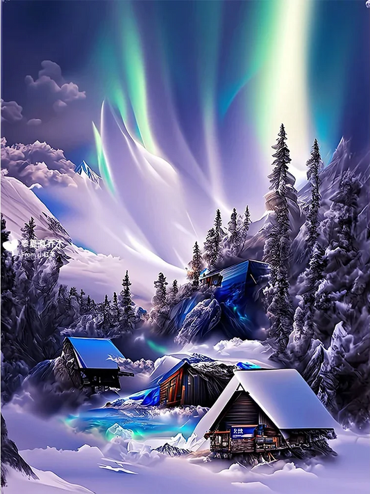 5D Diamond Painting - Schnee Aurora