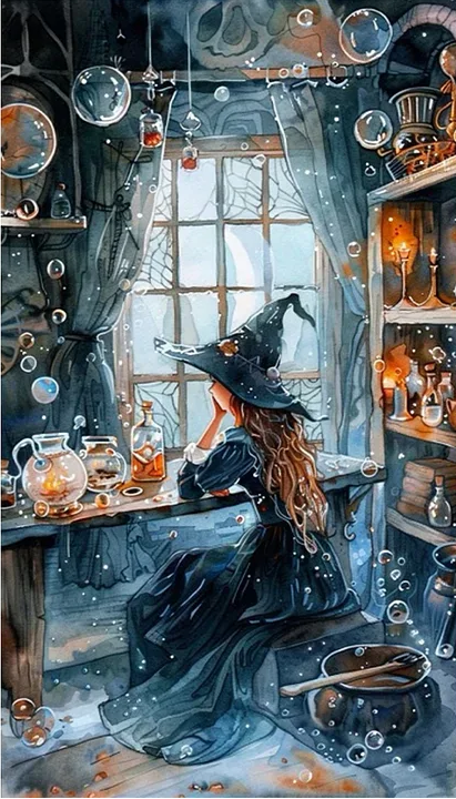 5D Diamond Painting - Das Zimmer der Hexe