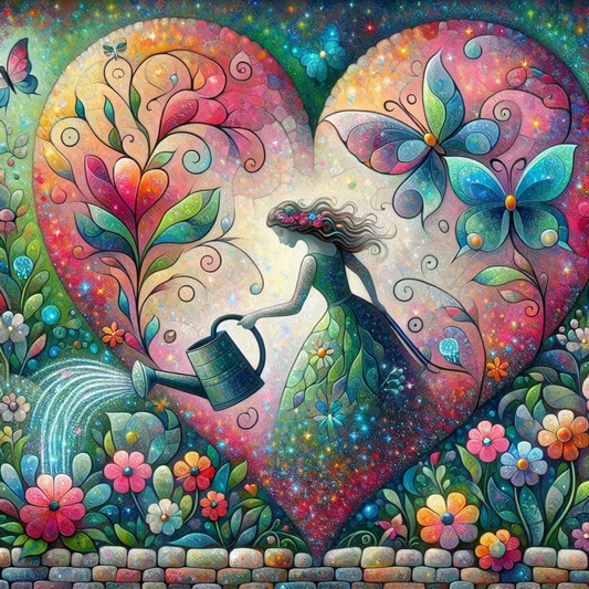 5D Diamond Painting - Abstraktes Herz