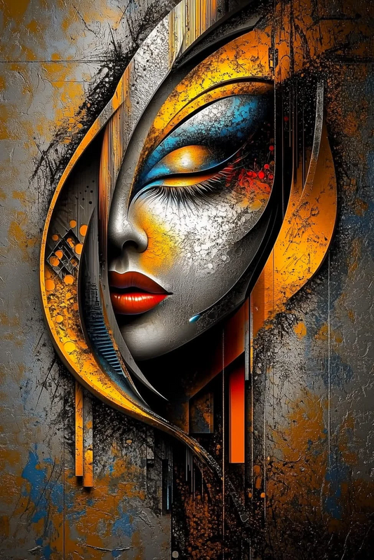 5D Diamond Painting - Abstrakte Frau