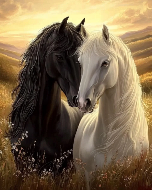 5D Diamond Painting - Pferde