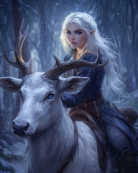 5D Diamond Painting - Die Schöne und der Hirsch