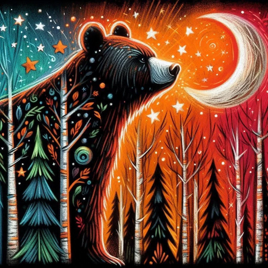 5D Diamond Painting - Abstrakter Bär
